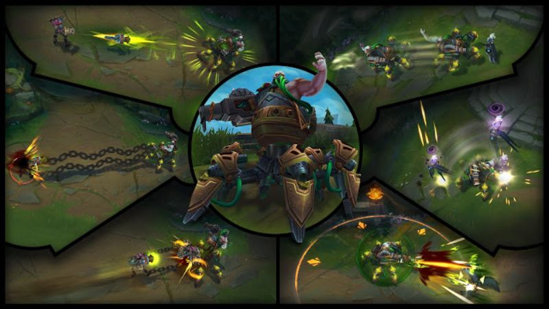 Urgot có thể bắn hạ các mục tiêu xung quanh mình